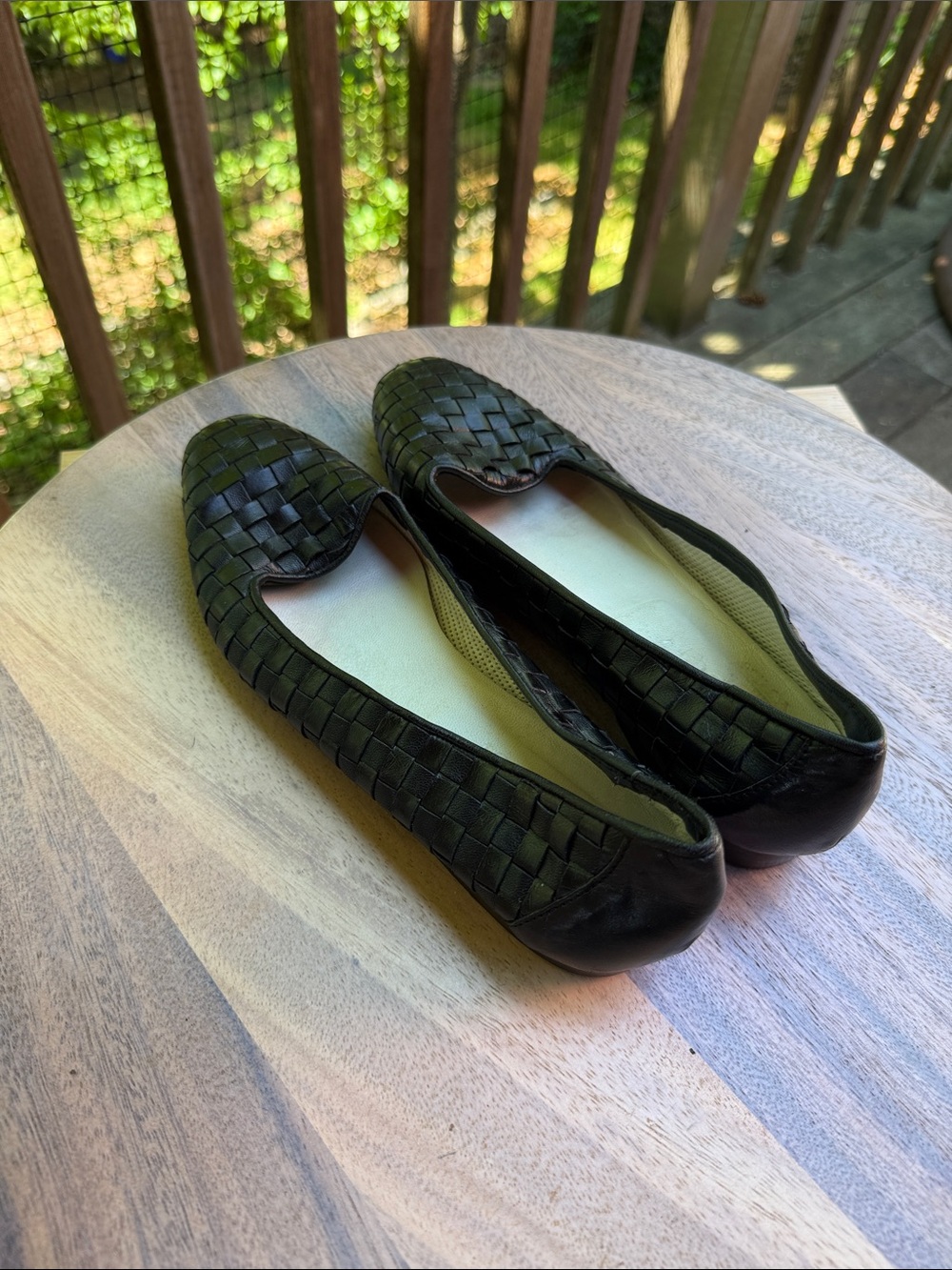Sesto Meucci Woven Leather Flats in Dark Brown - Picture 5 of 16